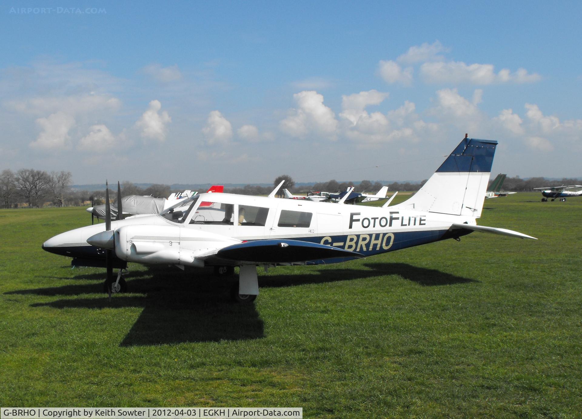 G-BRHO, 1973 Piper PA-34-200 Seneca C/N 34-7350037, Headcorn resident
