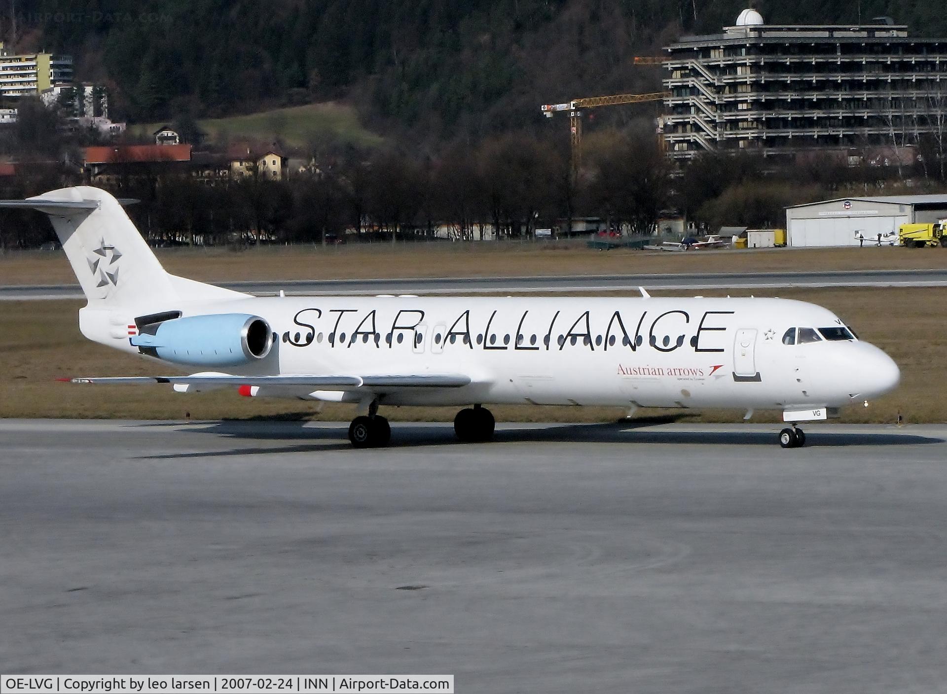 OE-LVG, 1994 Fokker 100 (F-28-0100) C/N 11520, Innsbruck 24.2.2007