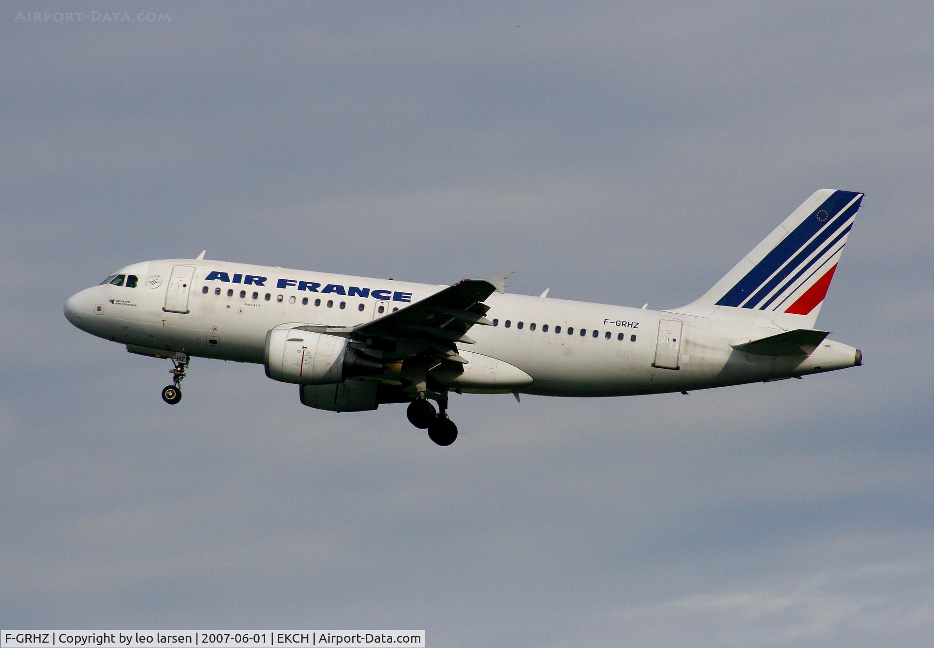 F-GRHZ, 2001 Airbus A319-111 C/N 1622, Copenhagen 1.6.2007