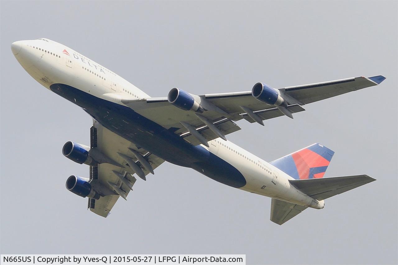 N665US, 1989 Boeing 747-451 C/N 23820, Boeing 747-451, Take off rwy 27L, Roissy Charles De Gaulle airport (LFPG-CDG)