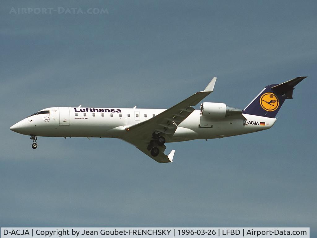 D-ACJA, 1996 Canadair CRJ-100LR (CL-600-2B19) C/N 7122, Lufthansa Cityline landing from Francfort