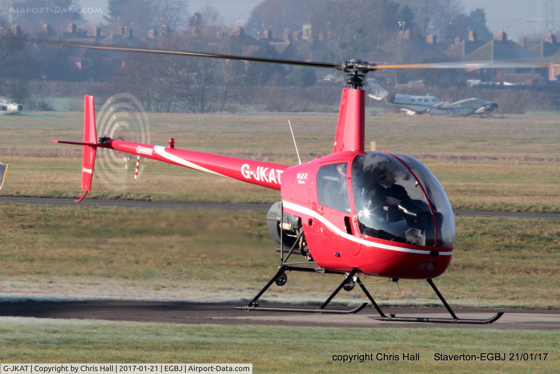 G-JKAT, 1986 Robinson R22 Beta C/N 0566, at Staverton