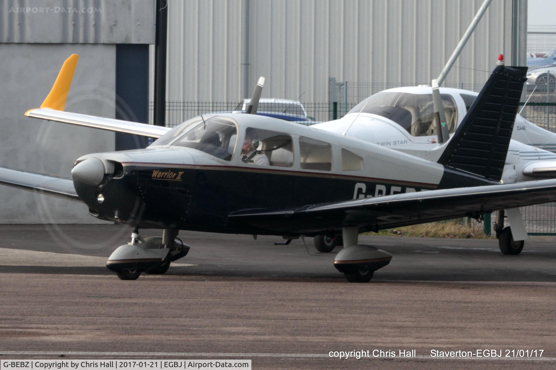 G-BEBZ, 1976 Piper PA-28-151 Cherokee Warrior C/N 28-7615328, at Staverton