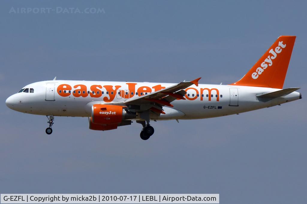 G-EZFL, 2009 Airbus A319-111 C/N 4056, Landing
