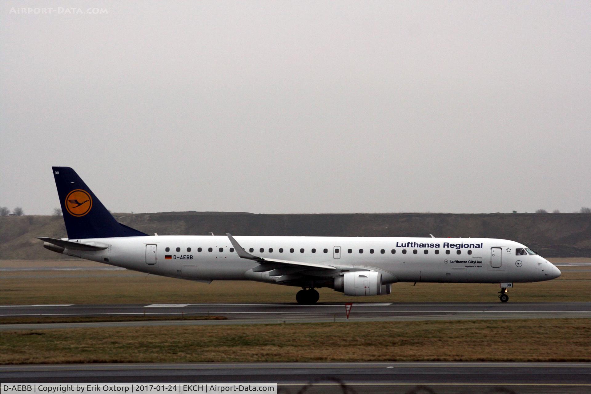D-AEBB, 2009 Embraer 195LR (ERJ-190-200LR) C/N 19000316, D-AEBB taking off rw 22R