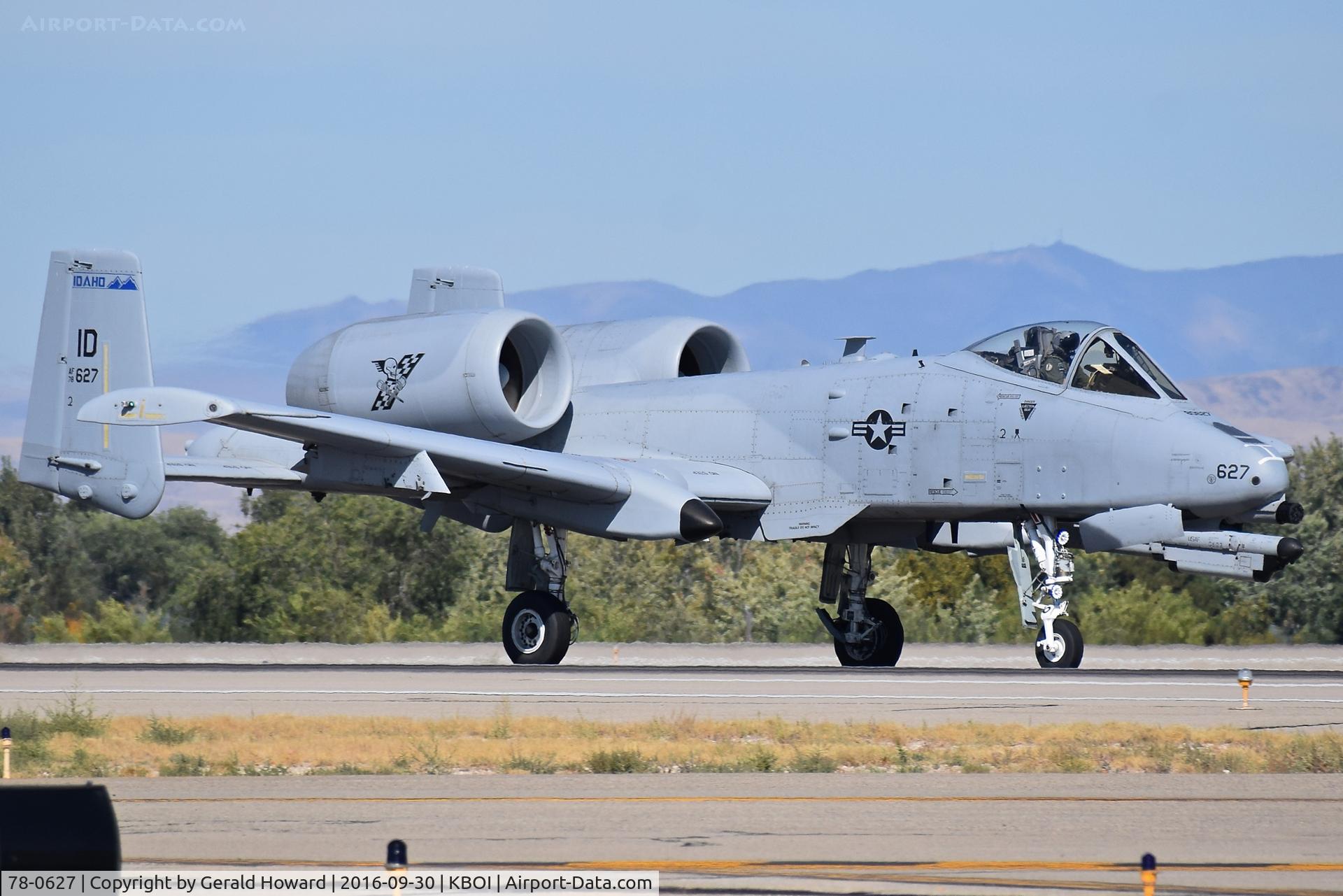 78-0627, 1978 Fairchild Republic A-10C Thunderbolt II C/N A10-0247, Take off roll on RWY 10R.  190th Fighter Sq., 124th Fighter Wing, Idaho ANG.