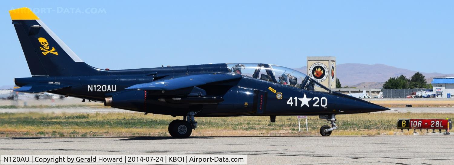 N120AU, 1981 Dassault-Dornier Alpha Jet A C/N 0120, On Bravo at RWY 28L.