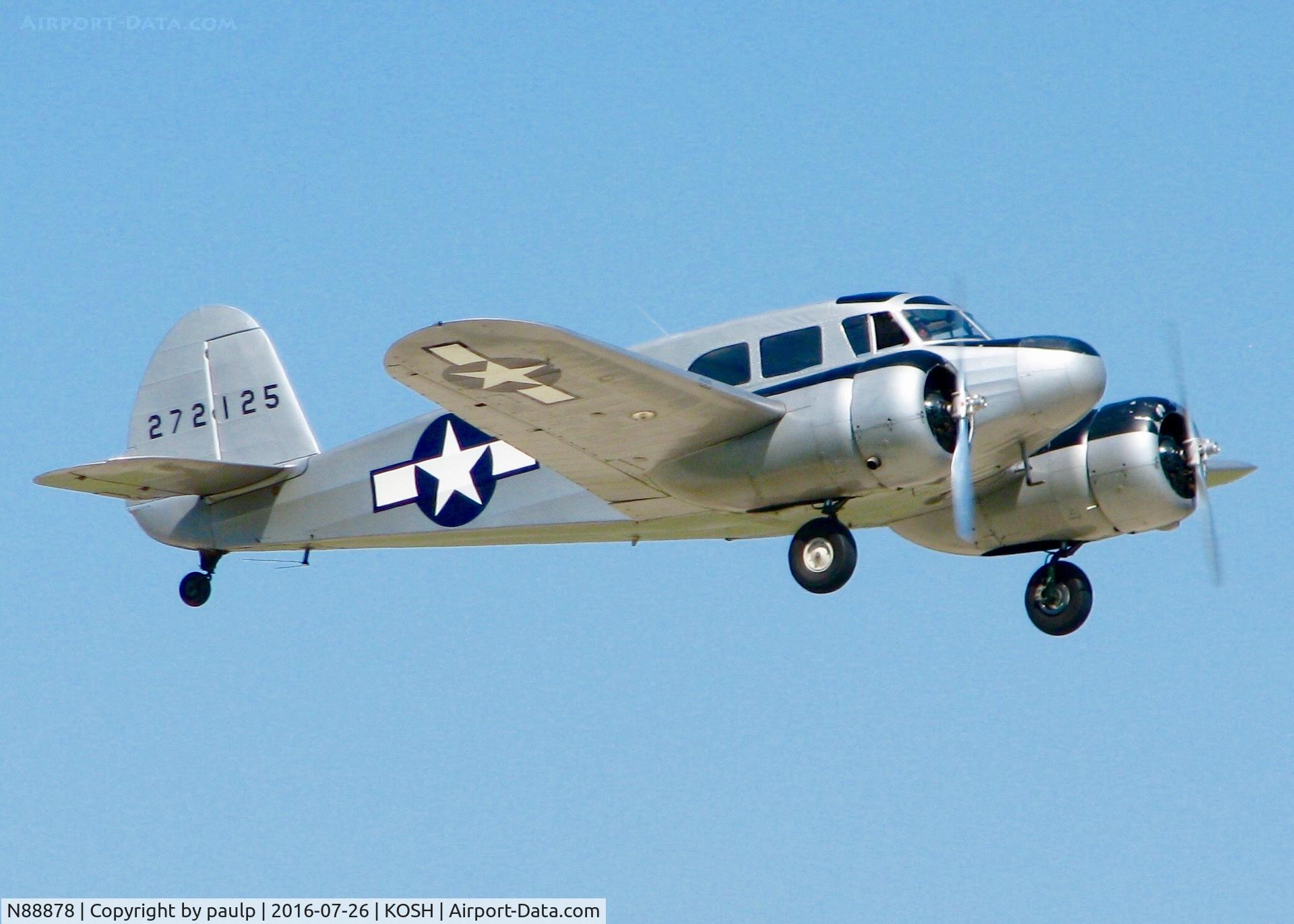 N88878, 1943 Cessna UC-78C (T-50) Bobcat C/N 4121, At Oshkosh.