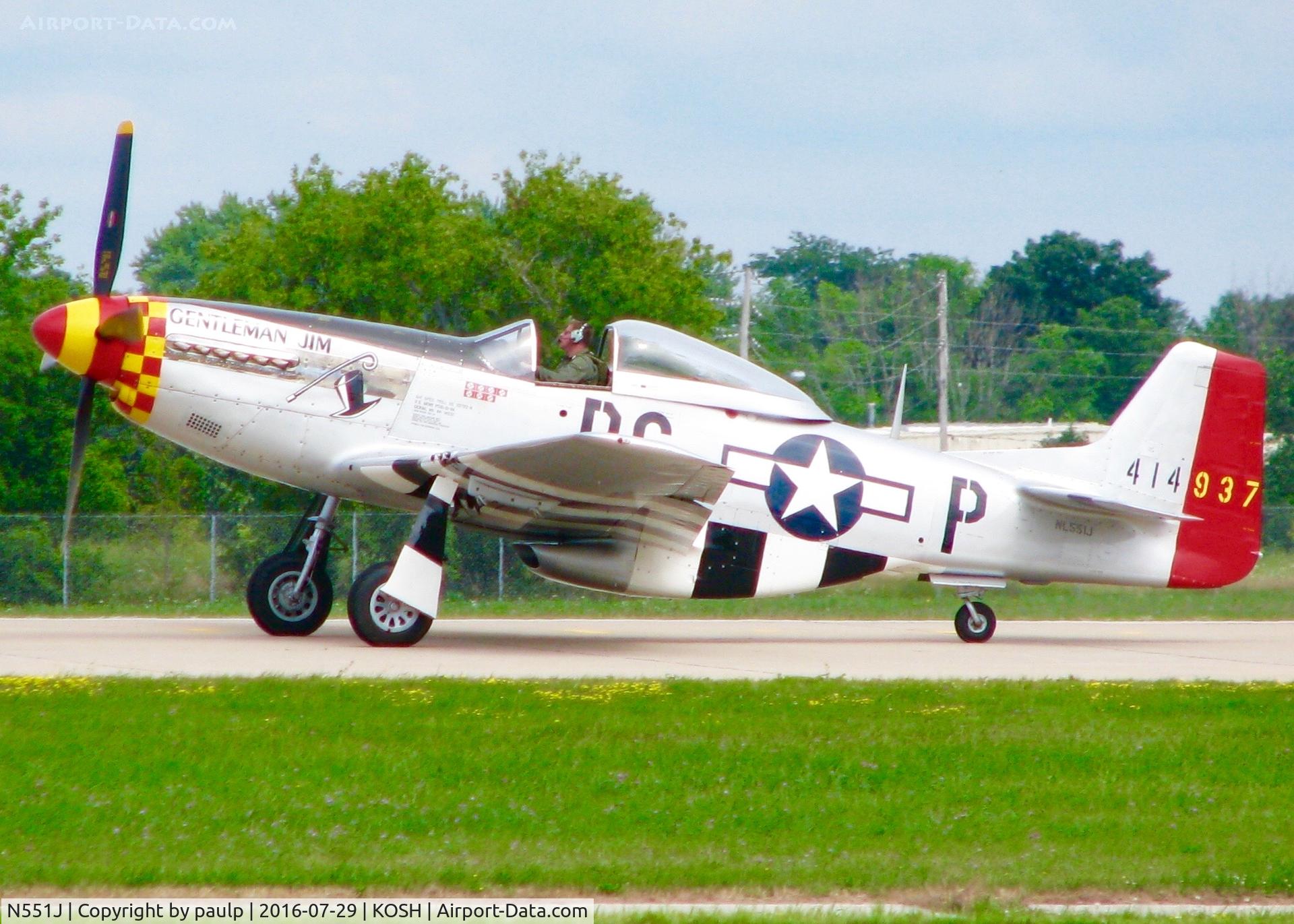 N551J, 1957 North American P-51D Mustang C/N 44-74230, At Oshkosh.