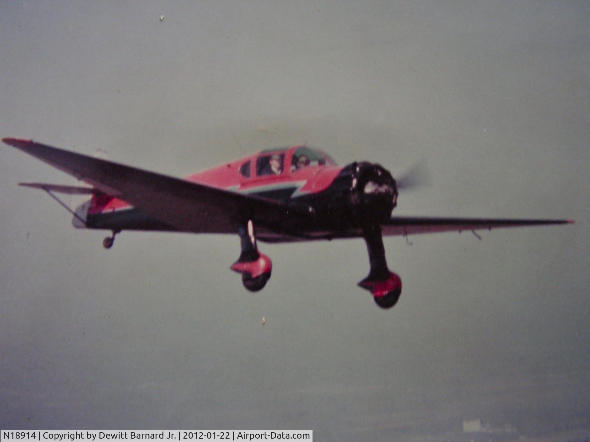 N18914, 1938 Ryan Aeronautical SCW-145 C/N 208, Air to air photo when my dad F.Dewitt Barnard owned it back in the 60s.