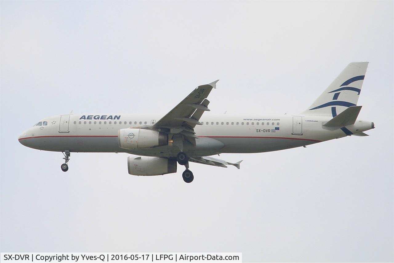 SX-DVR, 2008 Airbus A320-232 C/N 3714, Airbus A320-232, Short approach rwy 27R, Roissy Charles De Gaulle Airport (LFPG-CDG)