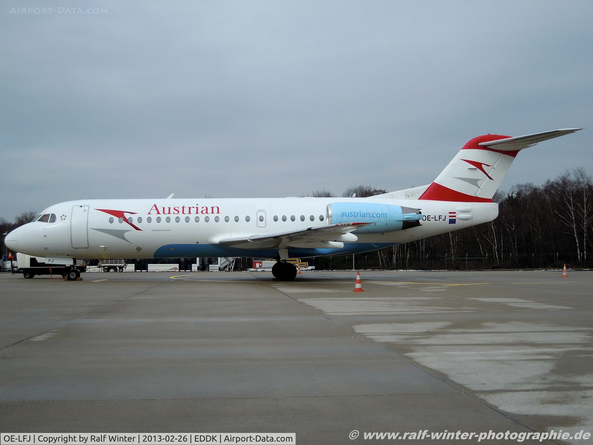 OE-LFJ, 1995 Fokker 70 (F-28-0070) C/N 11532, Fokker 70 (F-28-0070) - Austrian Arrows - OE-LFJ - 26.02.2013 - CGN