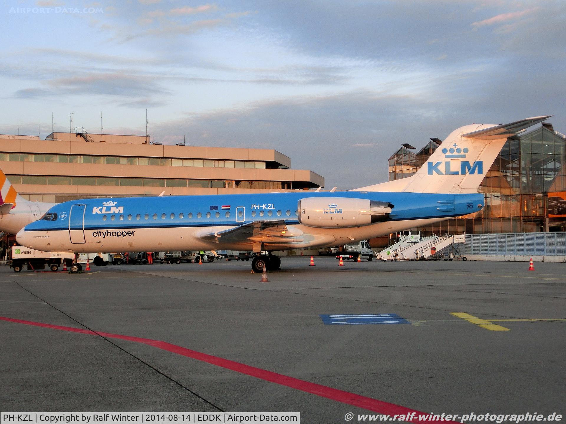 PH-KZL, 1995 Fokker 70 (F-28-0070) C/N 11536, Fokker 70 F28-0070 - KLM City Hopper - PH-KZL - 14.08.2014 - CGN