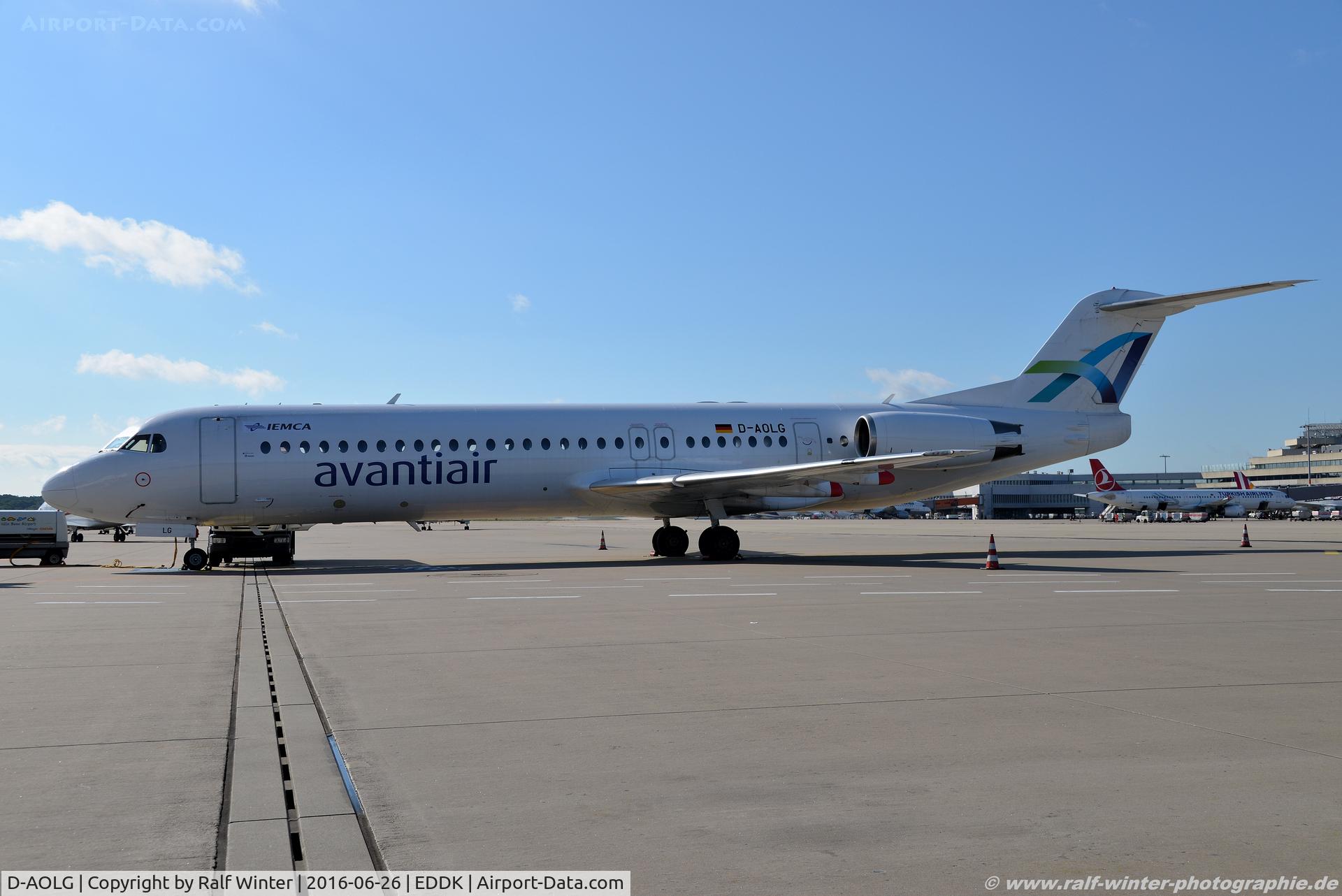 D-AOLG, 1993 Fokker 100 (F-28-0100) C/N 11452, Fokker 100 F28-0100 - ATV Avantiair - D-AOLG - 26.06.2016 - CGN