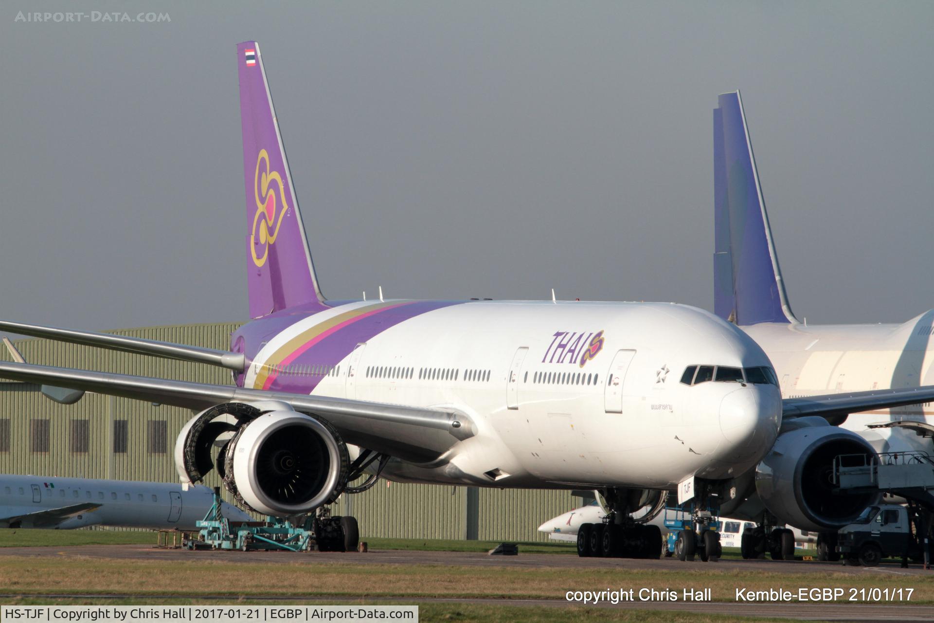 HS-TJF, 1997 Boeing 777-2D7 C/N 27731, being parted out by ASI at Kemble