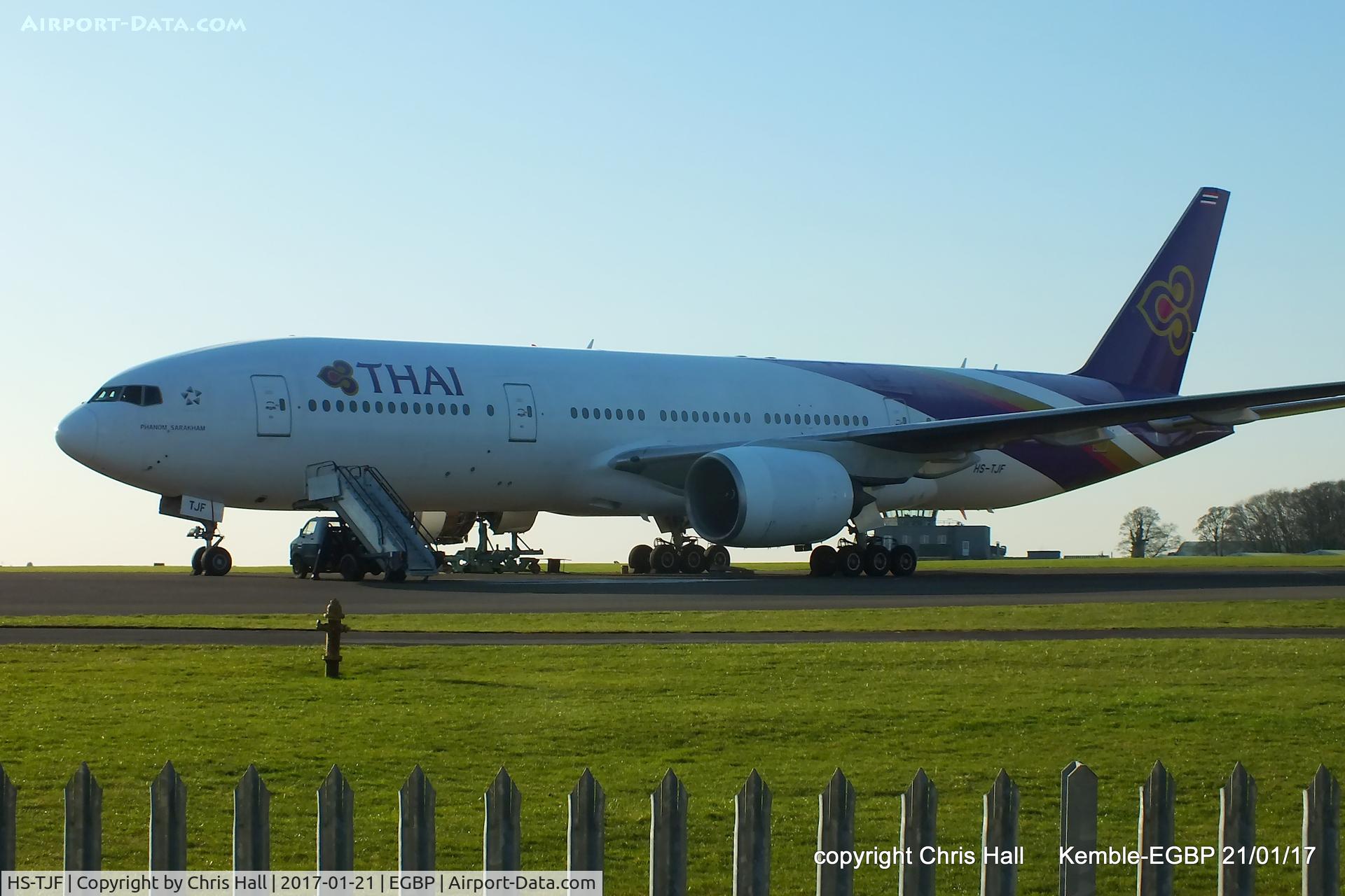 HS-TJF, 1997 Boeing 777-2D7 C/N 27731, in storage at Kemble