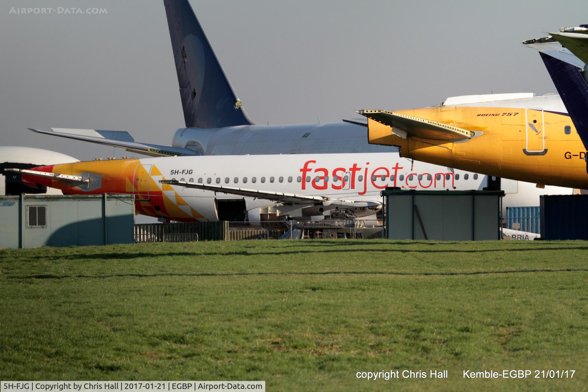 5H-FJG, 2006 Airbus A319-112 C/N 2891, in the scrapping area at Kemble