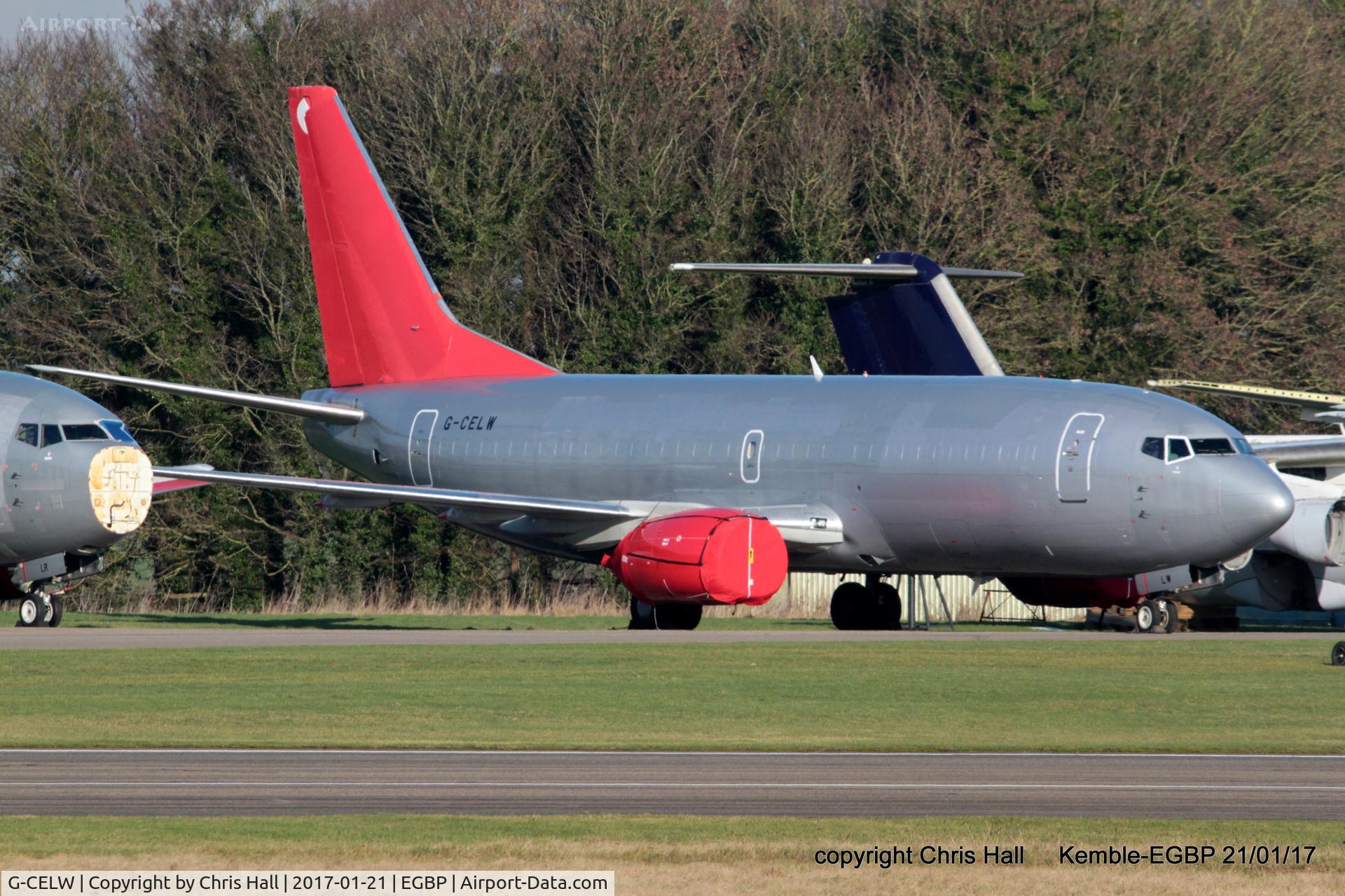 G-CELW, 1986 Boeing 737-377(SF) C/N 23659, in the scrapping area at Kemble