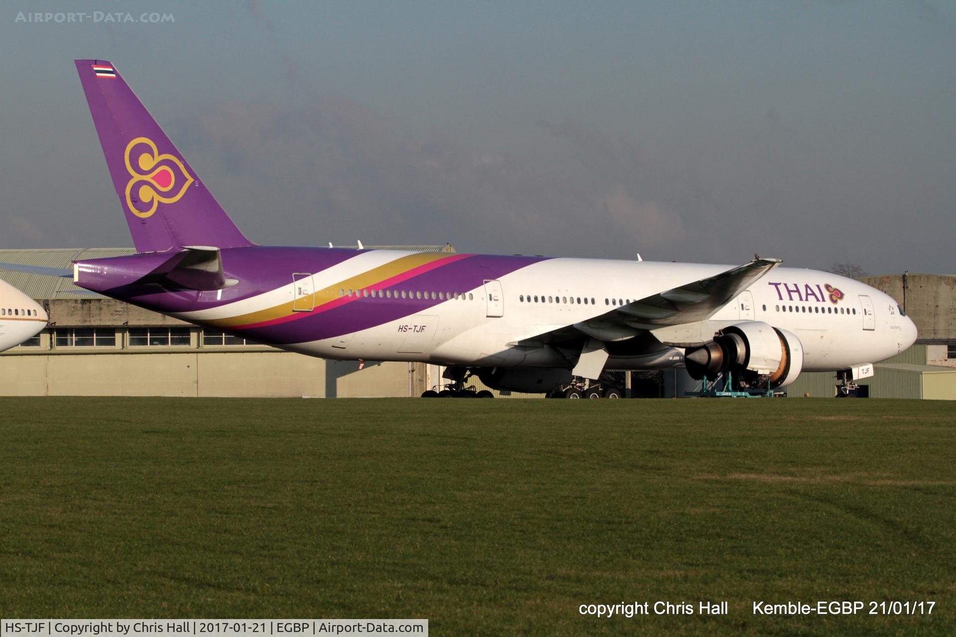 HS-TJF, 1997 Boeing 777-2D7 C/N 27731, in storage at Kemble