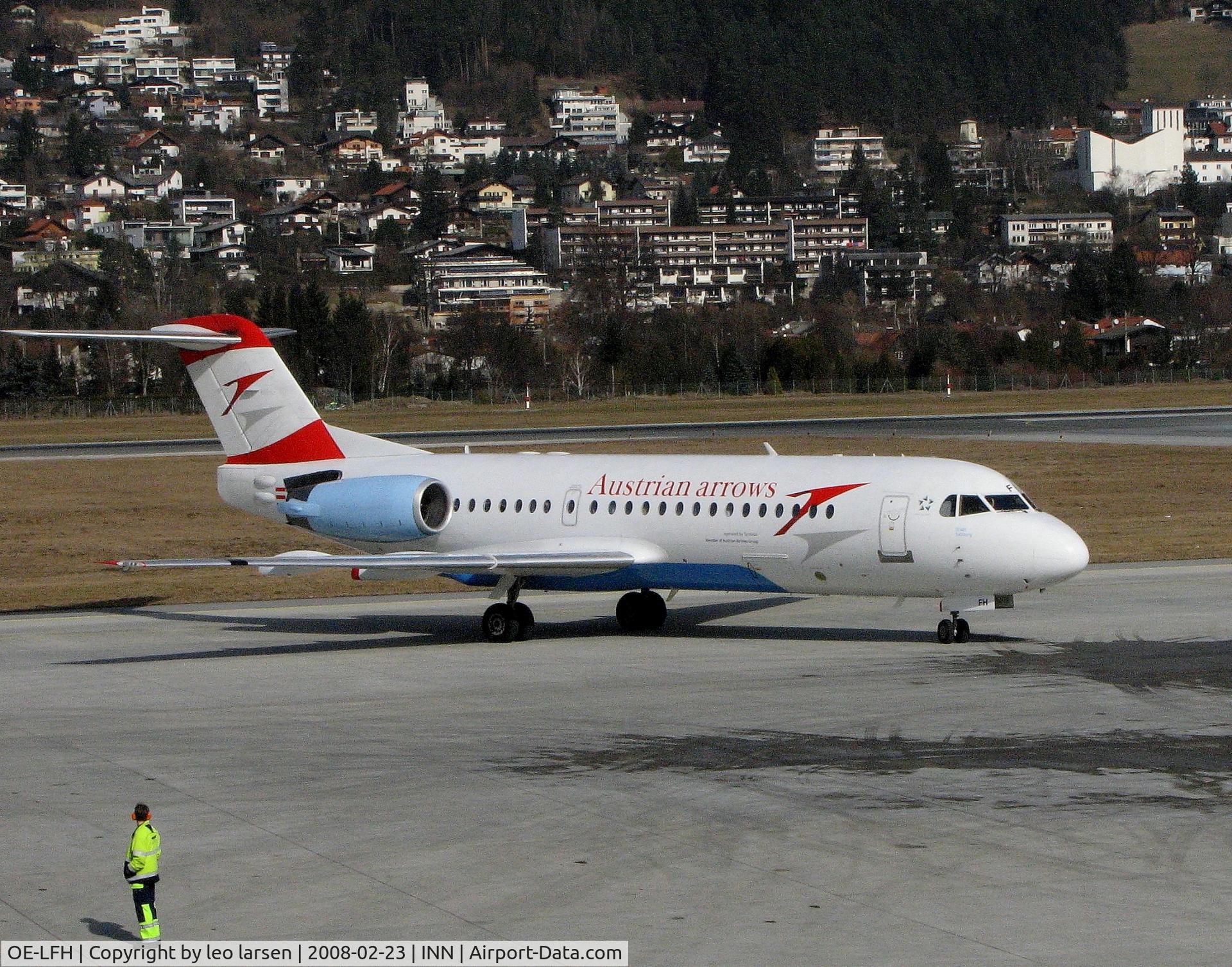 OE-LFH, 1995 Fokker 70 (F-28-0070) C/N 11554, Innsbruck 23.2.2008