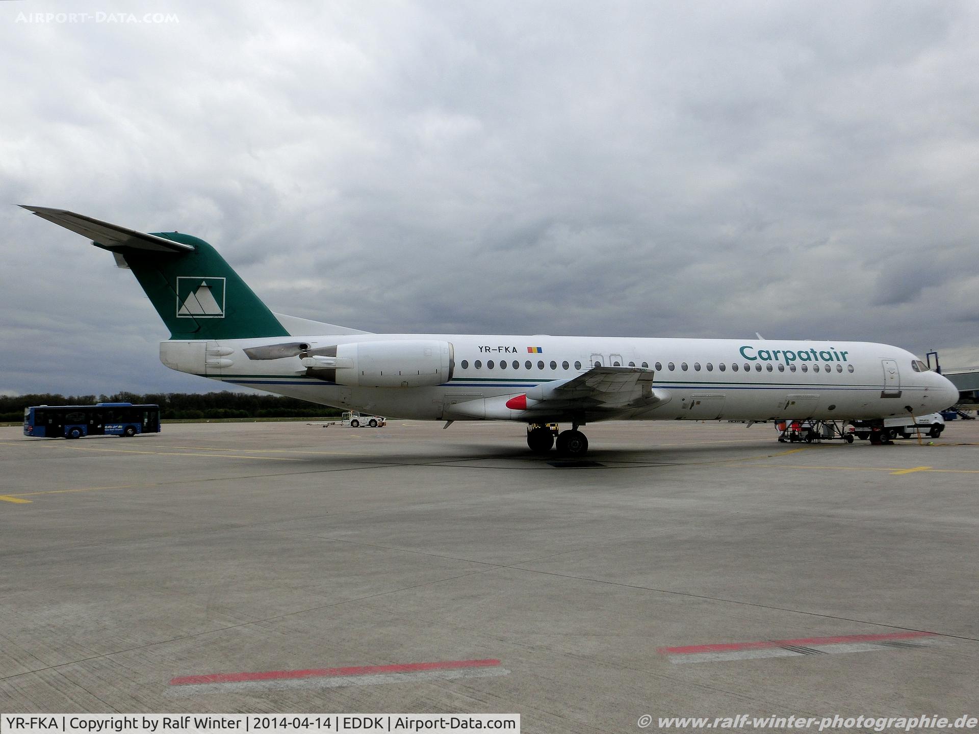YR-FKA, 1991 Fokker 100 (F-28-0100) C/N 11340, Fokker 100 F28-0100 - Carpatair - YR-FKA - 04.2014 - CGN