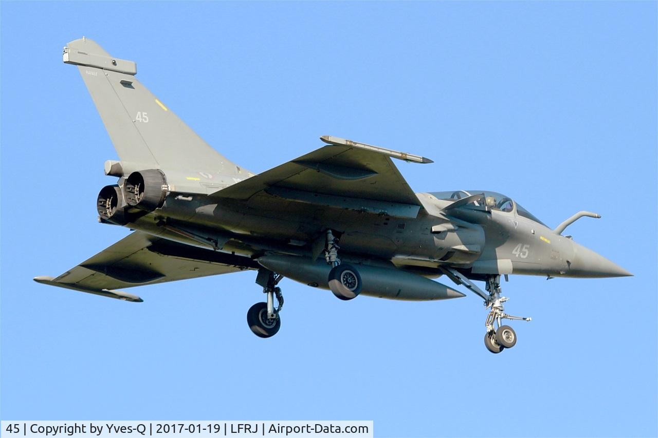 45, 2015 Dassault Rafale M C/N 45, Dassault Rafale M, Short approach rwy 08, Landivisiau Naval Air Base (LFRJ)