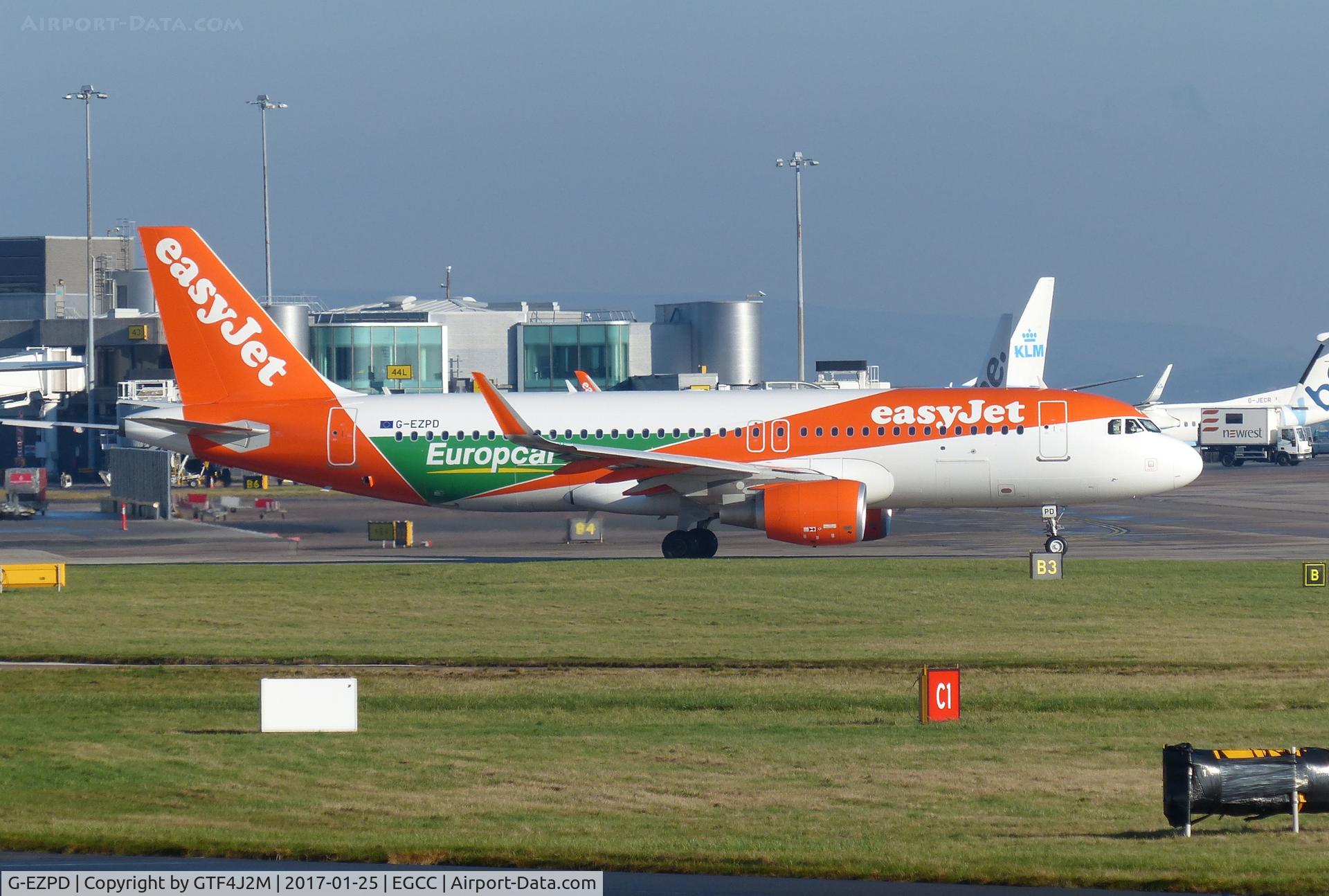 G-EZPD, 2015 Airbus A320-214 C/N 7040, G-EZPD at Manchester 25.1.17  with Europcar titles