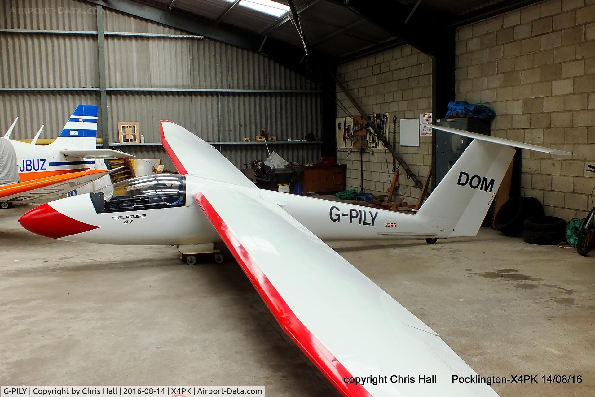 G-PILY, 1974 Pilatus B4-PC11 C/N 138, at Pocklington