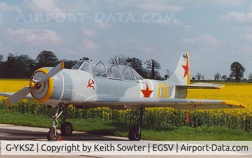 G-YKSZ, 1993 Yakovlev (Aerostar) Yak-52 C/N 9311709, Old Buckenham Airfield