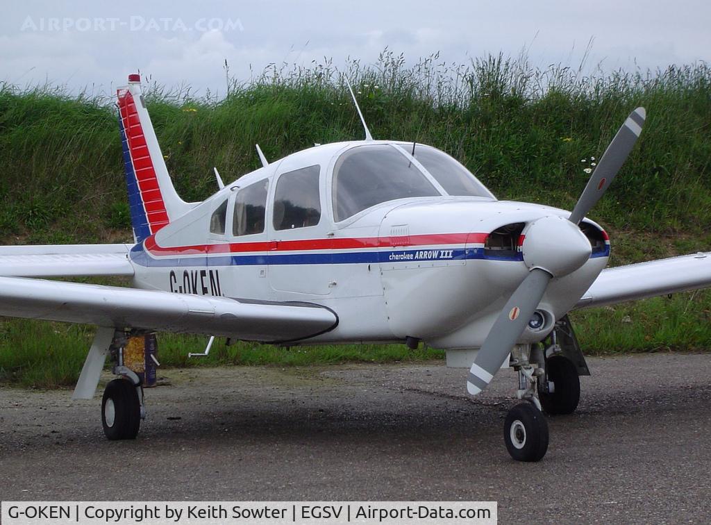 G-OKEN, 1977 Piper PA-28R-201T Cherokee Arrow III C/N 28R-7703390, Old Buckenham Airfield