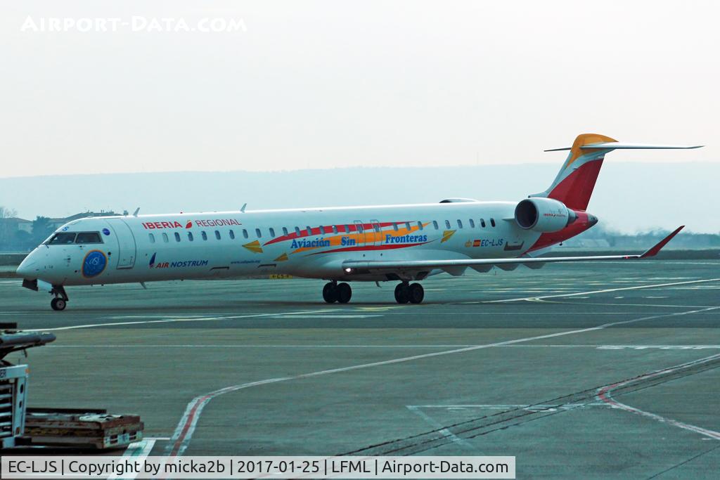 EC-LJS, 2010 Bombardier CRJ-1000ER NG (CL-600-2E25) C/N 19003, Landing. Scrapped in February 2024.