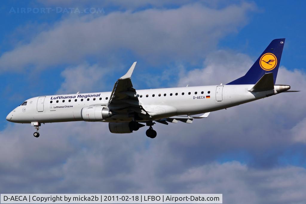 D-AECA, 2009 Embraer 190LR (ERJ-190-100LR) C/N 19000327, Landing