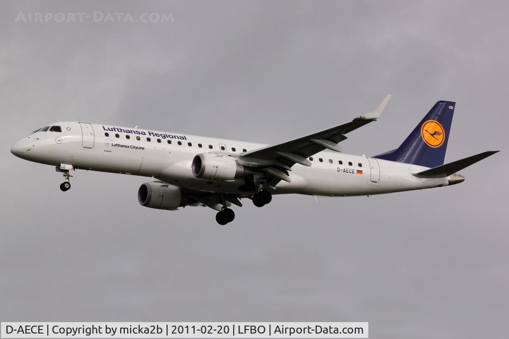 D-AECE, 2010 Embraer 190LR (ERJ-190-100LR) C/N 19000341, Landing