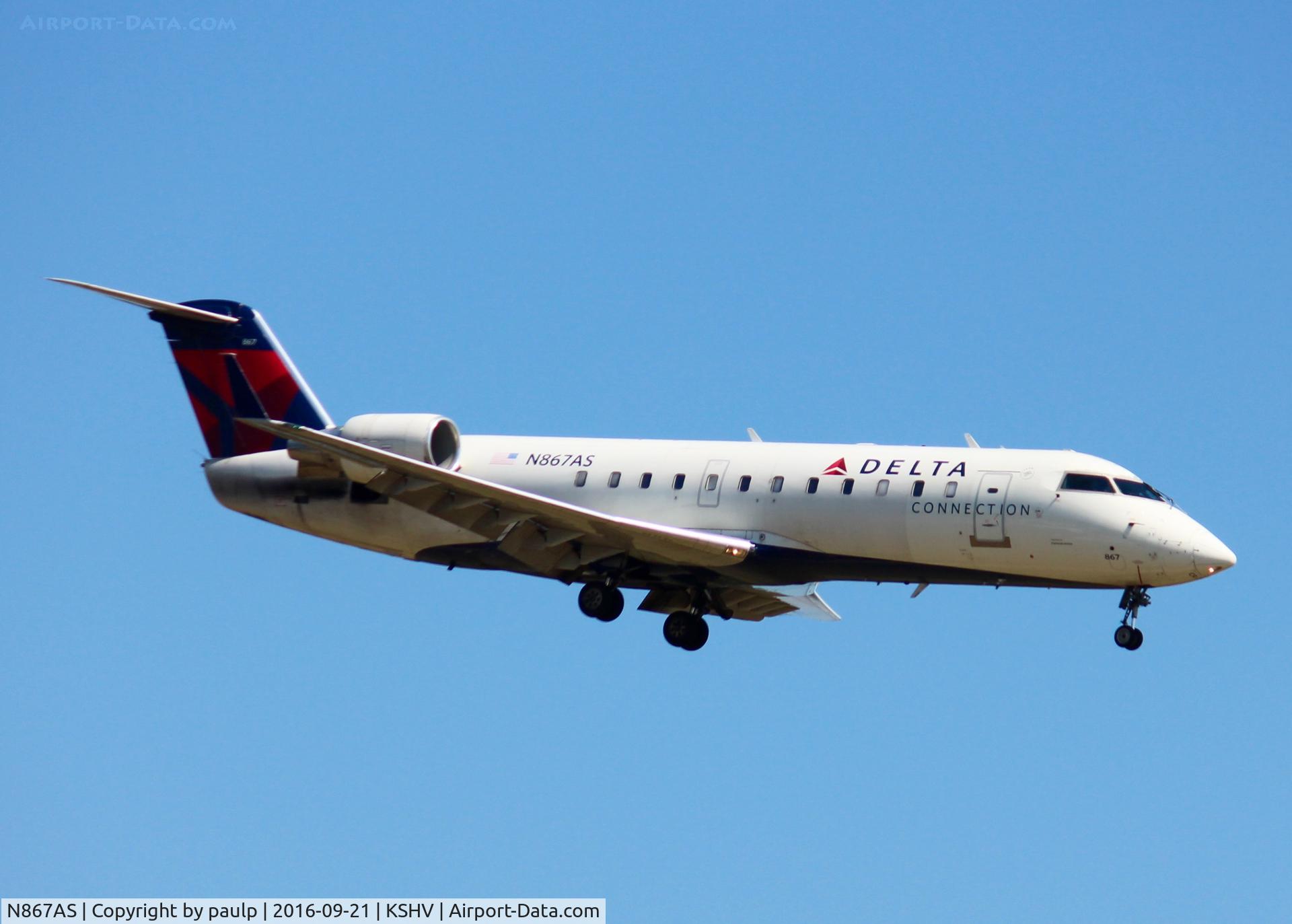 N867AS, 2000 Bombardier CRJ-200ER (CL-600-2B19) C/N 7463, At Shreveport Regional.