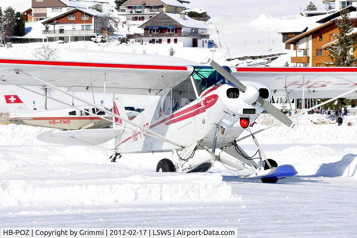 HB-POZ, 1970 Piper PA-18-150 Super Cub C/N 18-8877, Temporary Airfield of Schwarzsee, only open 1 to 2 days a year on the frozen lake