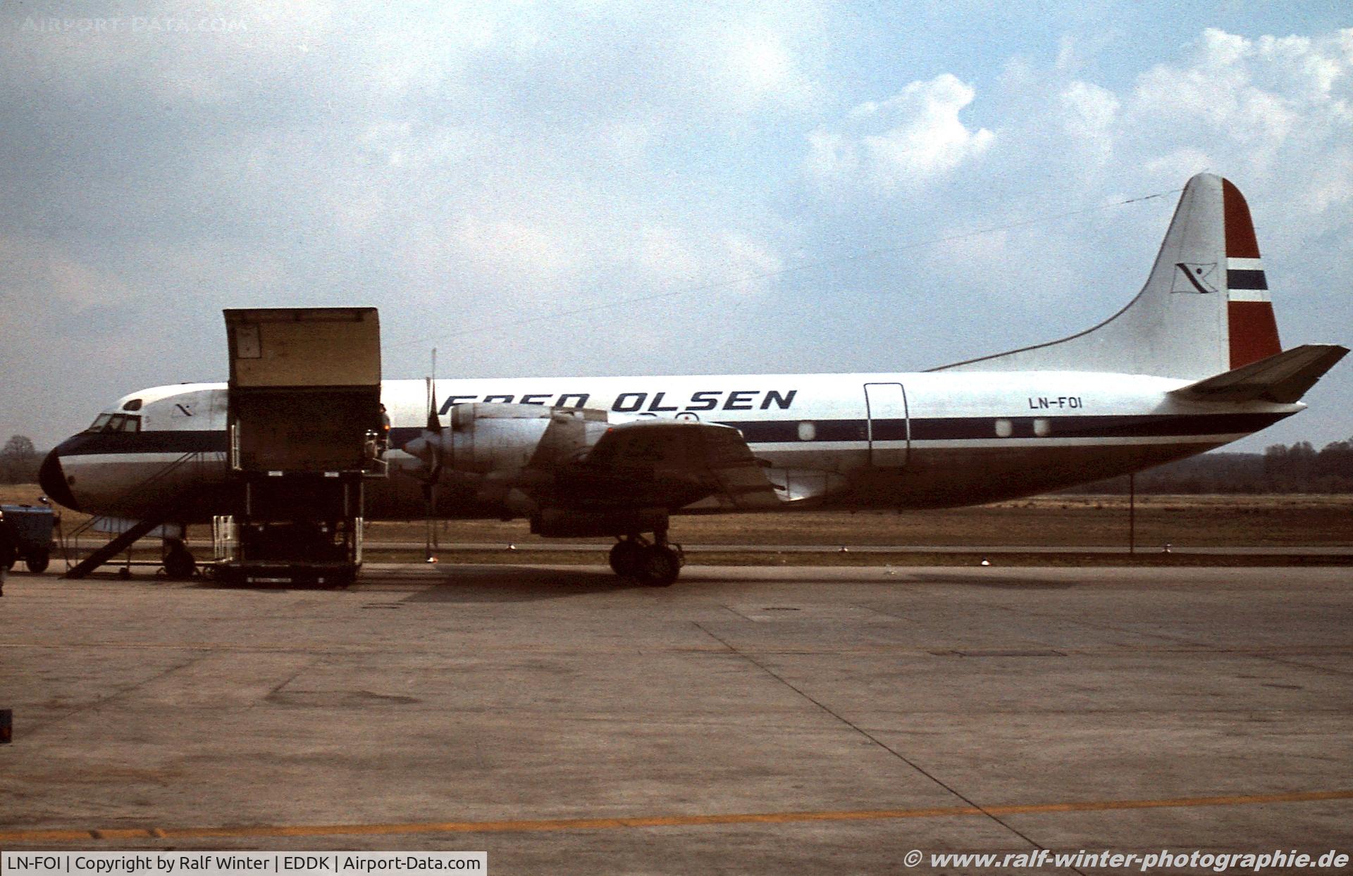 LN-FOI, 1959 Lockheed L-188C(F) Electra C/N 2005, Lockheed L-188 CF Electra - Fred Olsen Air Transport - LN-FOI - 1978 - CGN