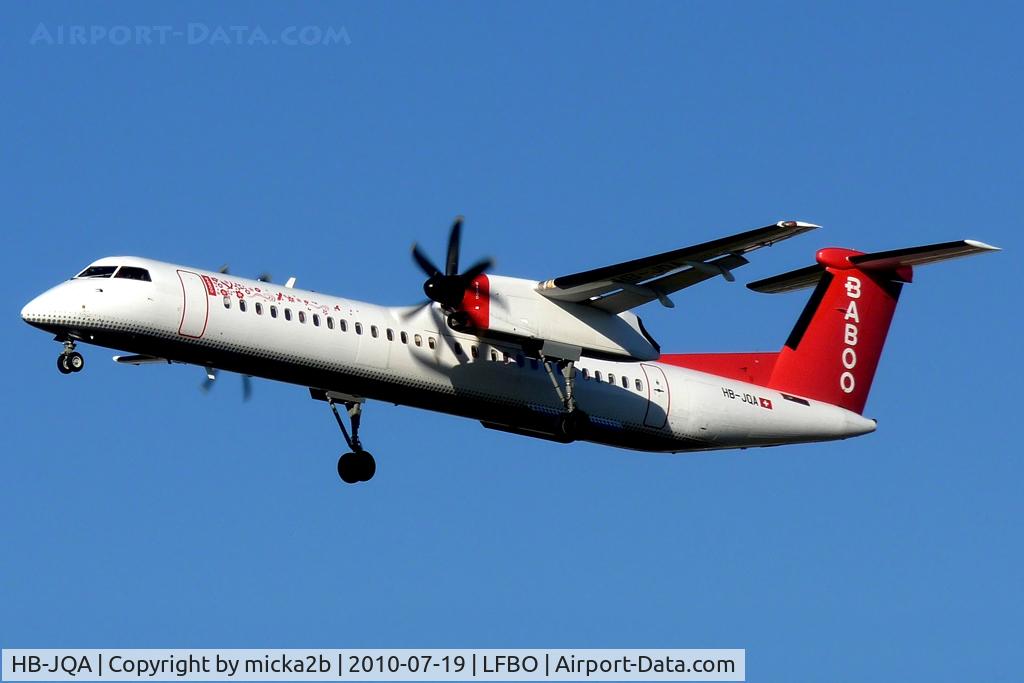HB-JQA, 2000 De Havilland Canada DHC-8-402Q Dash 8 C/N 4017, Landing