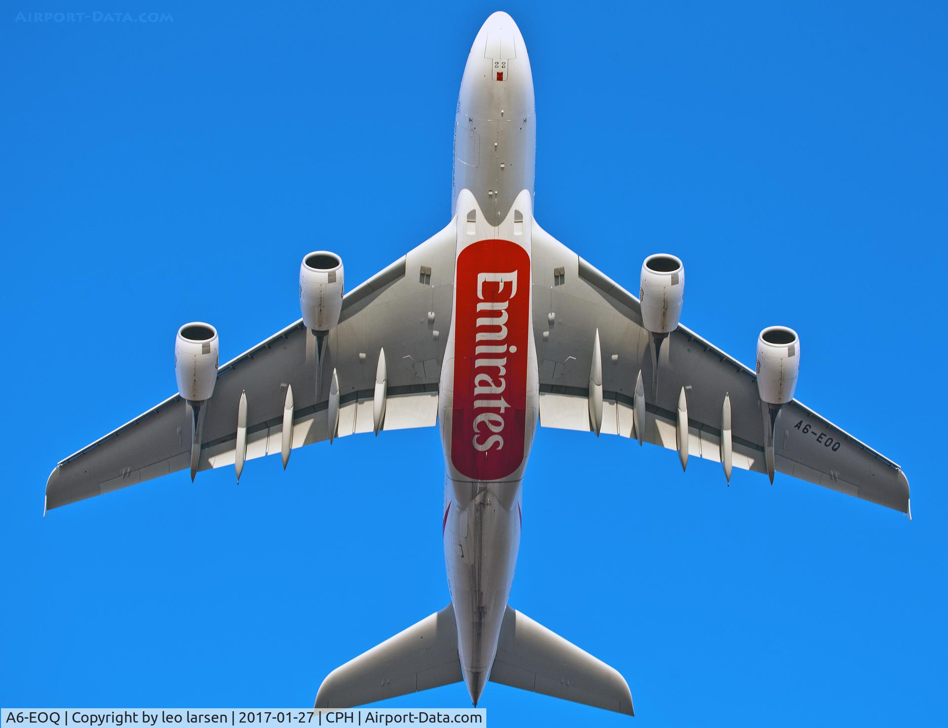 A6-EOQ, 2015 Airbus A380-861 C/N 201, Copenhagen 27.1.2017