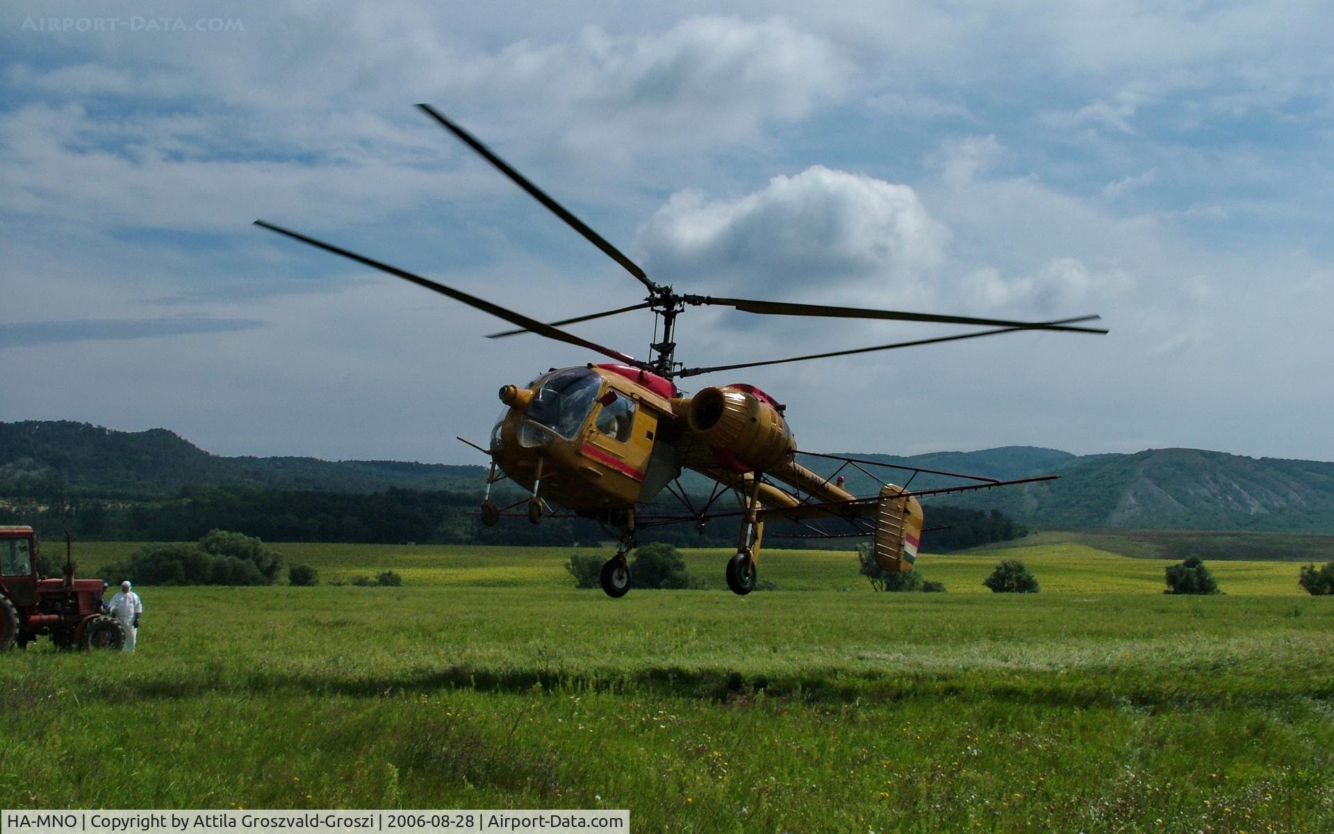 HA-MNO, 1975 Kamov Ka-26 Hoodlum C/N 7505205, Perbál outskirts of town, at work, in Hungary