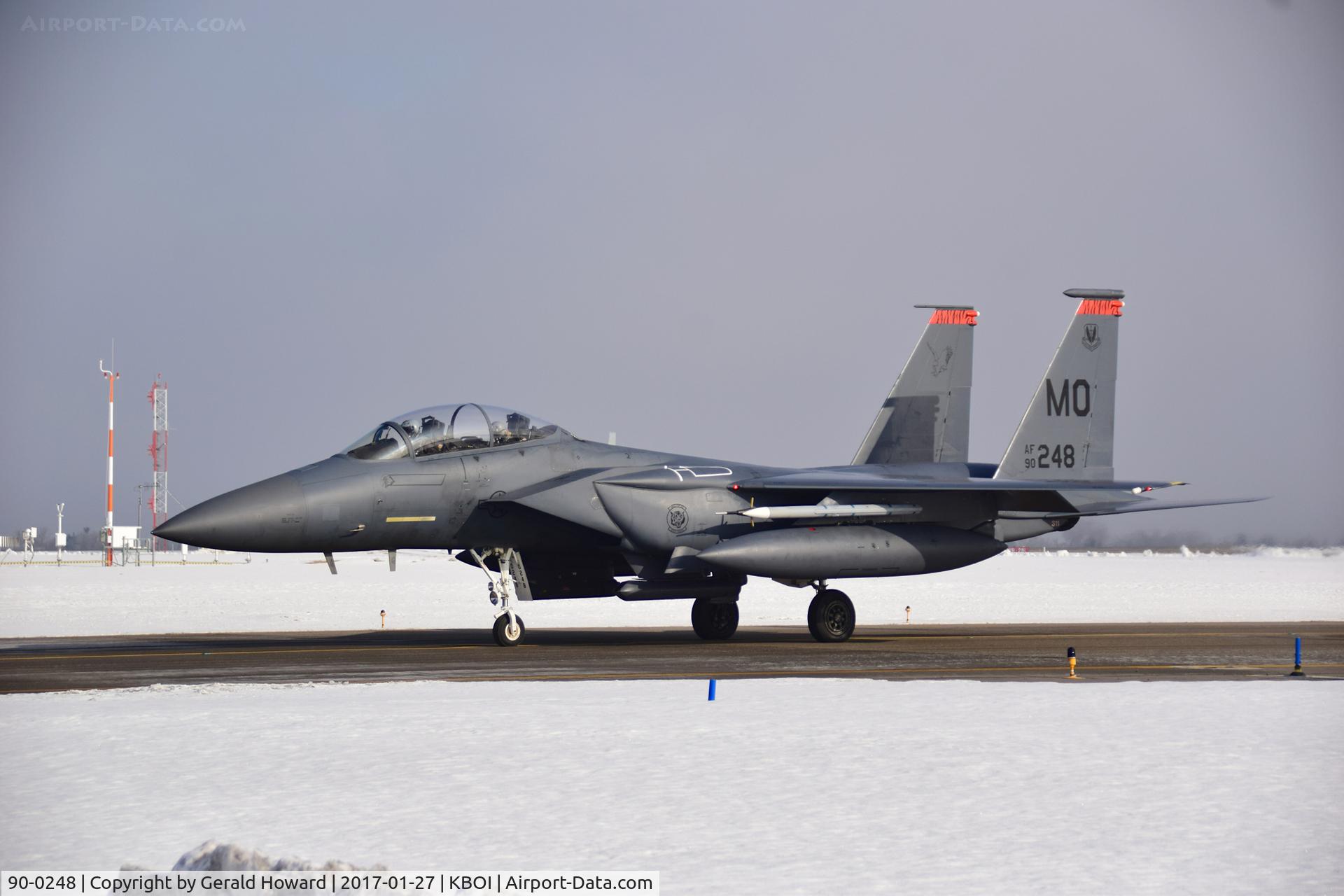 90-0248, 1990 McDonnell Douglas F-15E Strike Eagle C/N 1183/E150, Taxi on Foxtrot.  391st Fighter Sq. 