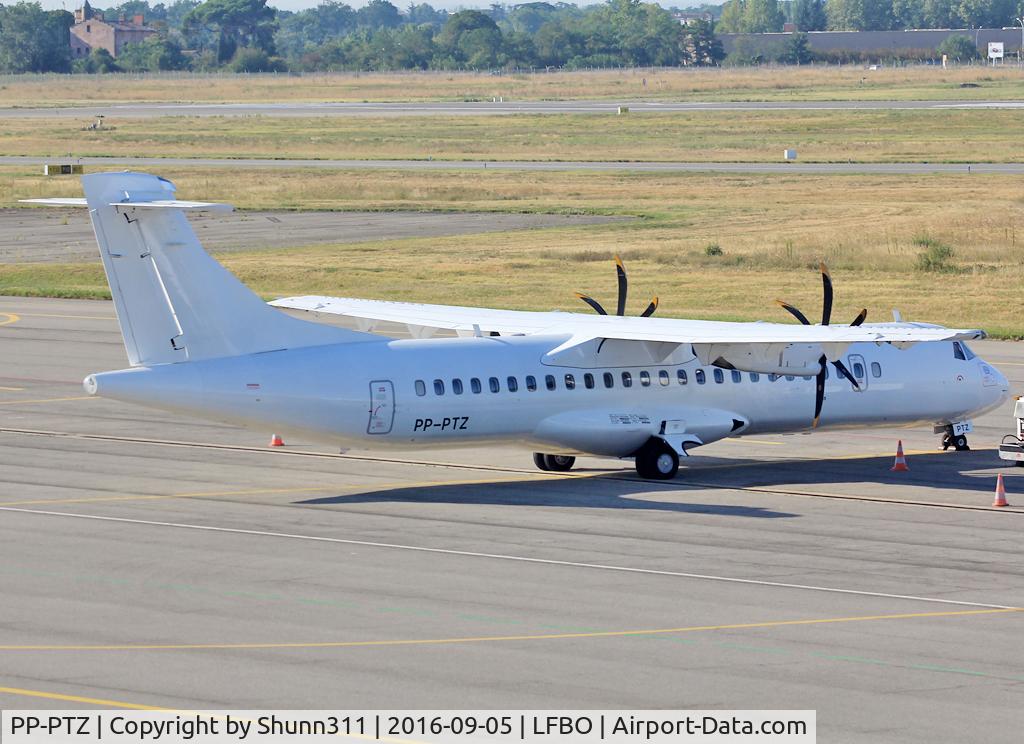 PP-PTZ, 2010 ATR 72-212A C/N 918, Parked at the General Aviation in all white c/s without titles... return to lessor and stored then at BLL