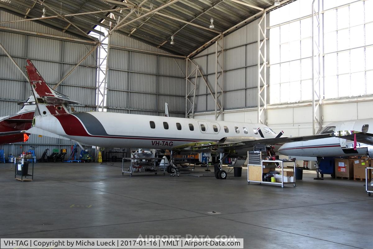 VH-TAG, 1988 Fairchild SA-227AC Metro III C/N AC-705, There are 3 ex-Brindabella Metros in the Sharp Airlines hangar