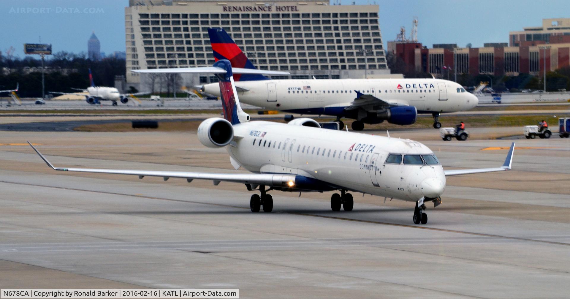 N678CA, 2007 Bombardier CRJ-900ER (CL-600-2D24) C/N 15125, Taxi Atlanta