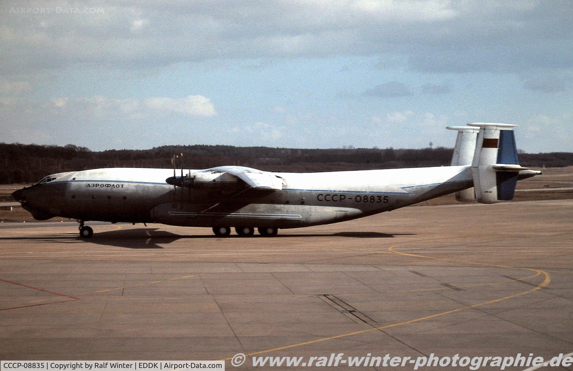 CCCP-08835, Antonov An-22A C/N 053484331, Antonov An-22 Antei - Aeroflot - CCCP-08835 - 1991 - CGN - From a slide