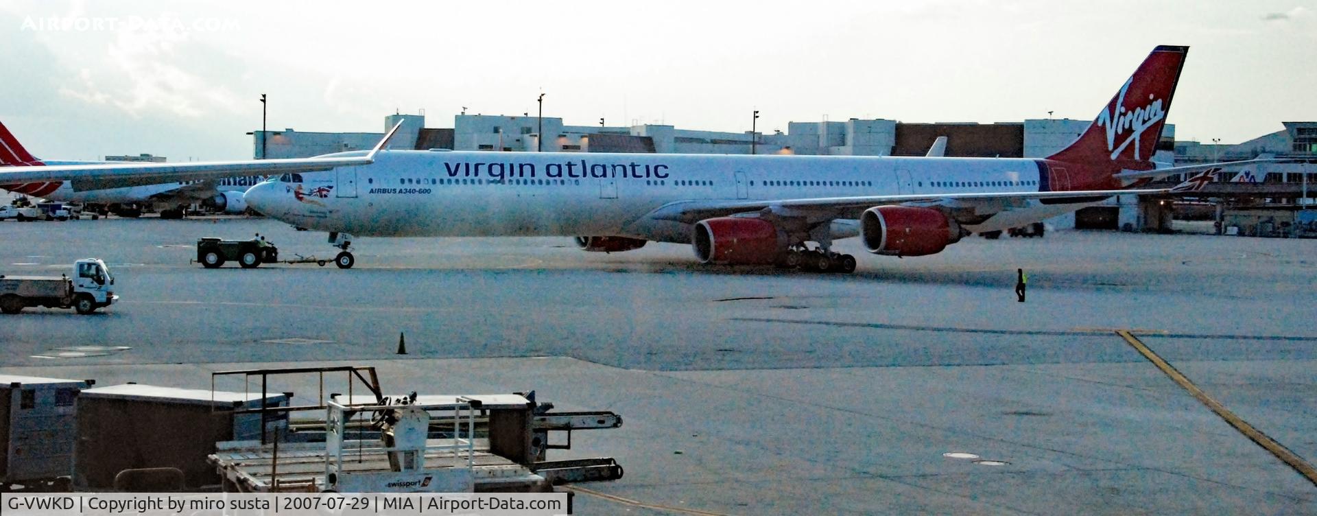 G-VWKD, 2005 Airbus A340-642 C/N 706, Virgin Atlantic Airbus A340 340-642 Airplane, Miami Airport