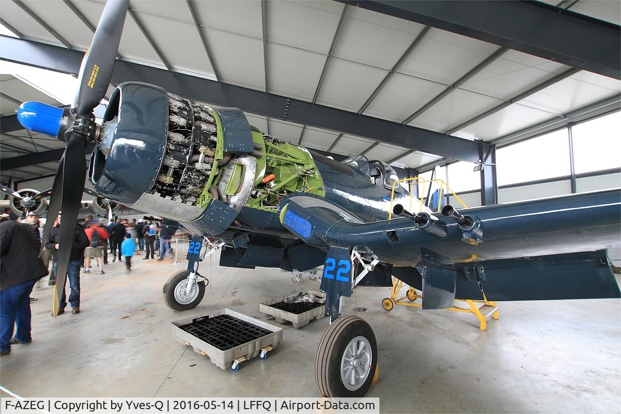 F-AZEG, 1944 Vought F4U-5NL Corsair C/N 124-724, Vought F4U-5NL Corsair under restoration, La Ferté-Alais airfield (LFFQ) Air show 2016