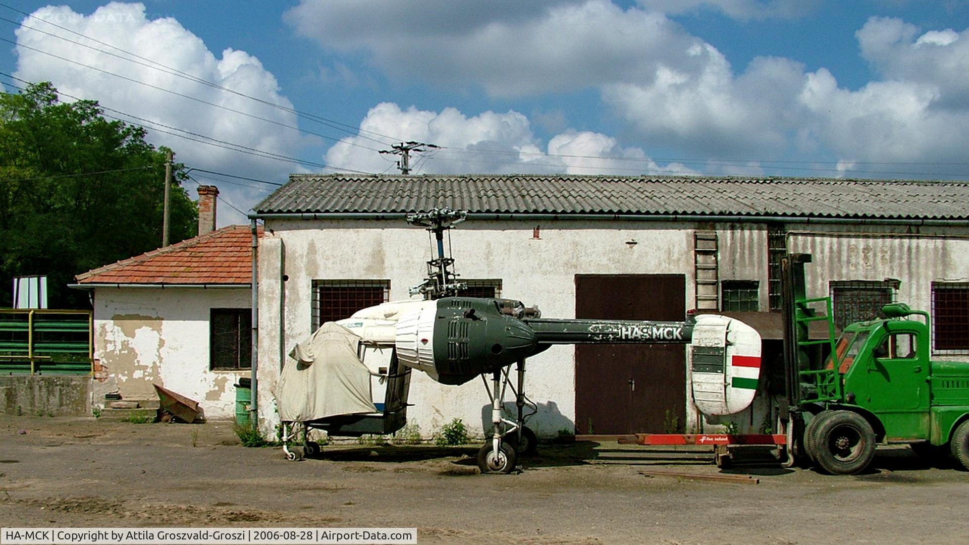 HA-MCK, 1974 Kamov Ka-26 Hoodlum C/N 7404408, Pilisjászfalu outskirts of town, an agricultural colony in the courtyard, Hungary