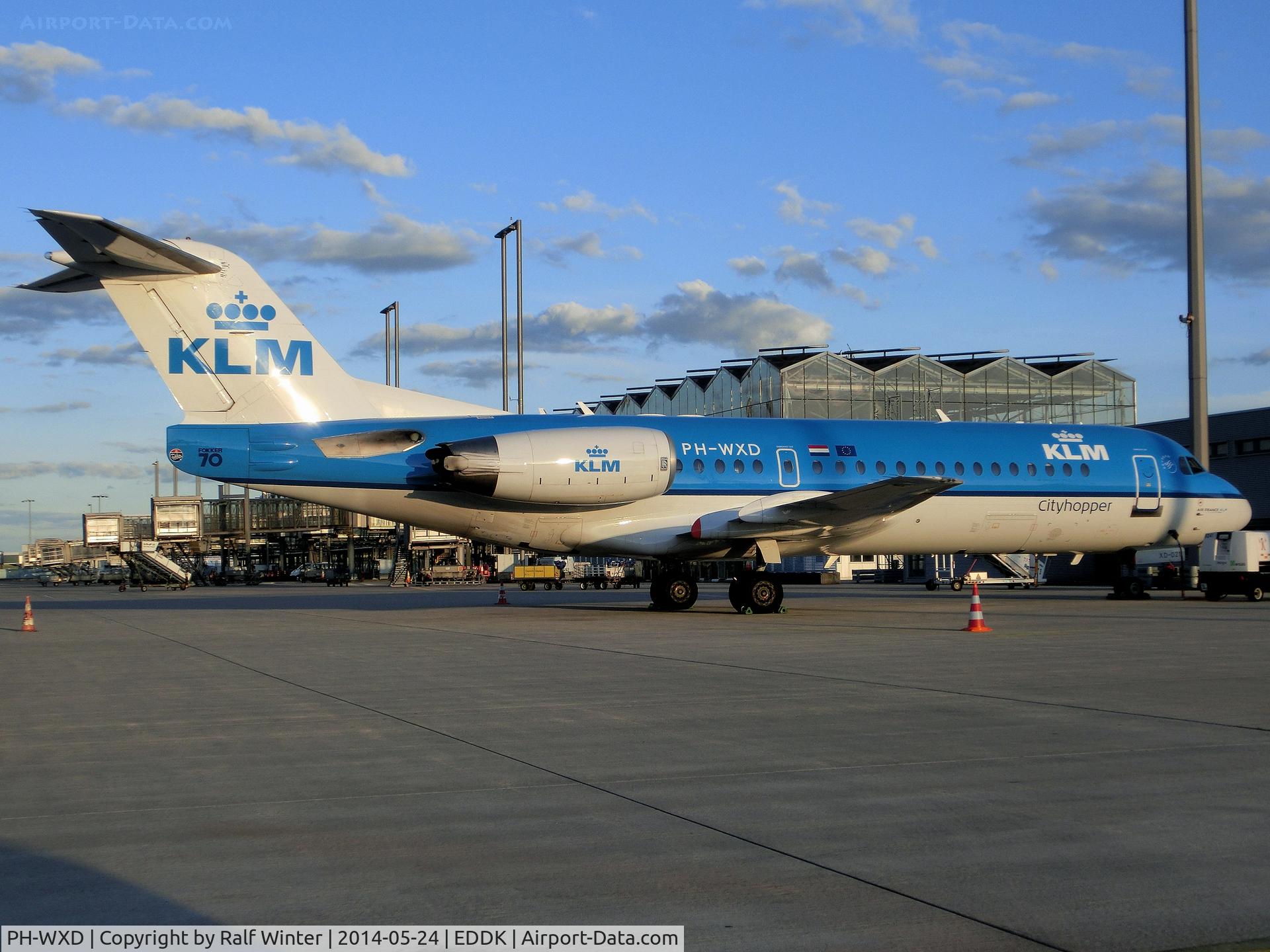 PH-WXD, 1995 Fokker 70 (F-28-0070) C/N 11563, Fokker F70 F28-0070 - KLM CityHopper - PH-WXD - 24.05.2014 - CGN