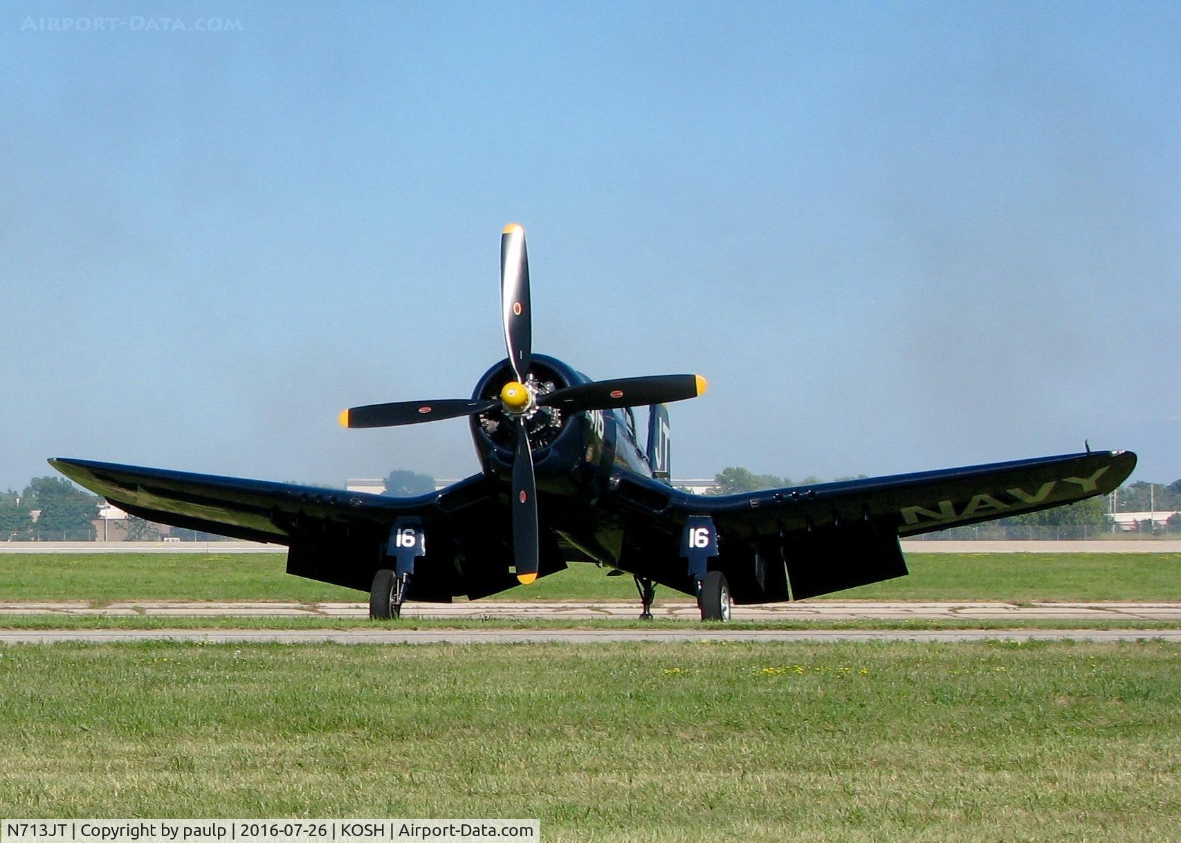 N713JT, 1945 Vought F4U-4B Corsair C/N 97143, At Oshkosh.