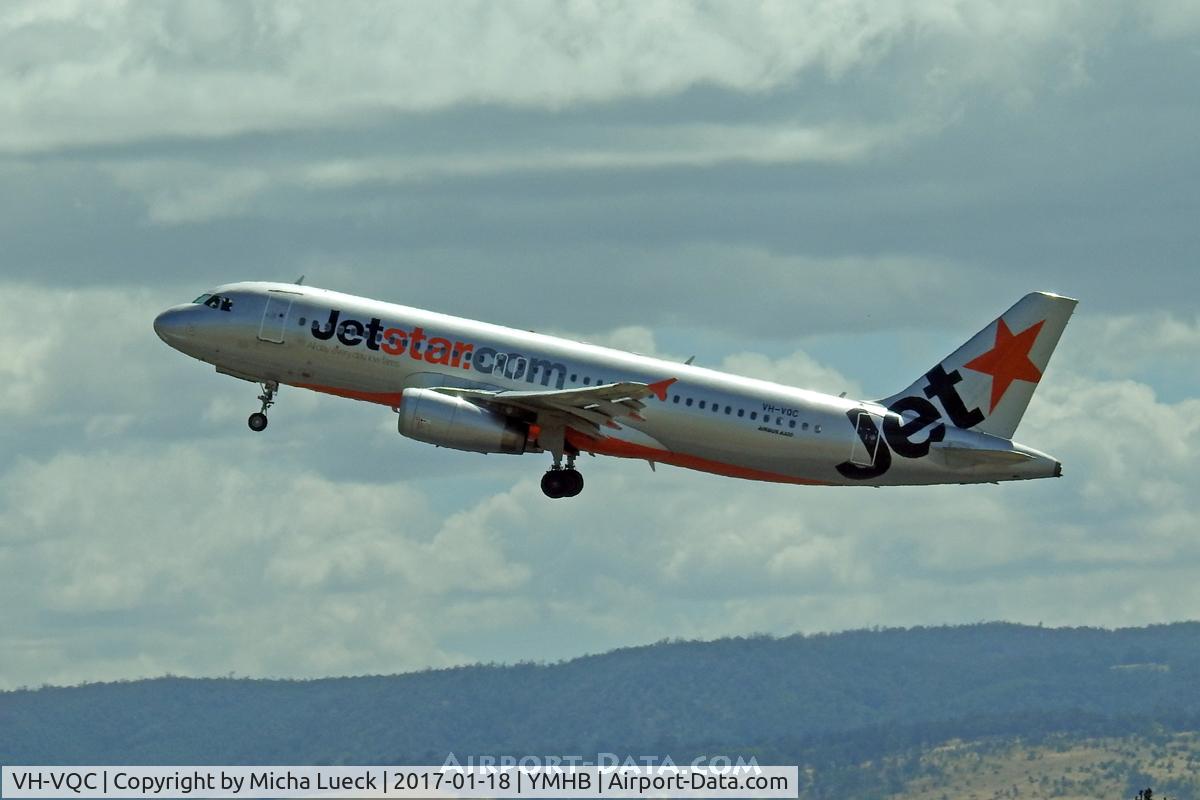 VH-VQC, 2008 Airbus A320-232 C/N 3668, At Hobart